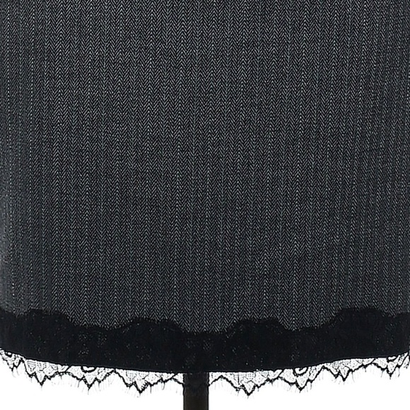 Ann Taylor LOFT Charcoal Grey Pencil Skirt with Black Lace Trim Size 16 - Picture 5 of 5